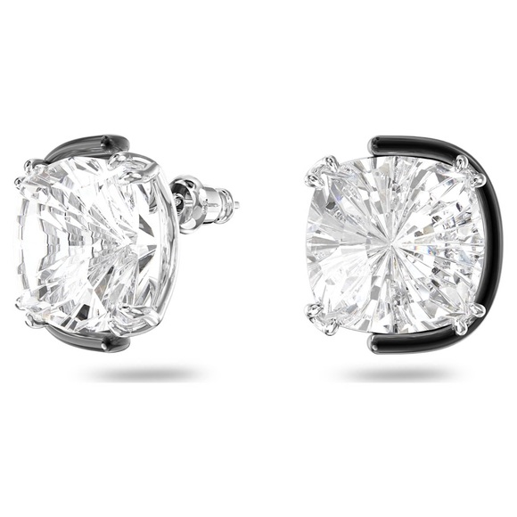 Swarovski Harmonia stud earrings, Cushion cut, White, Mixed metal finish - Picture 1 of 3
